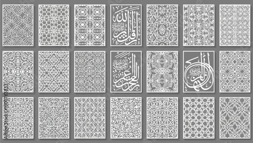 Collection of intricate designs and patterns in a grid layout showcasing various textures and illustrations