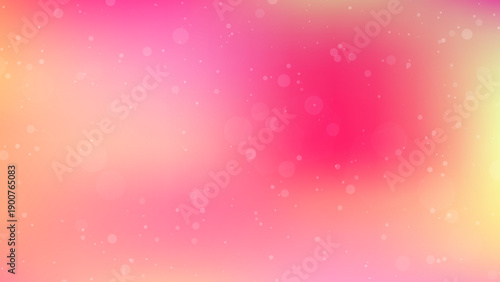 Abstract pink and yellow gradient vector background with soft white bokeh lights. Dreamy blurry texture for festive design, wedding invitation or magic banner.