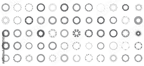 Hand-Drawn Circular Design Elements for Logo, Label, and Invitation