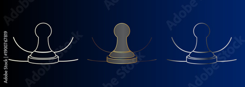 Pawn Chess Piece Set Isolated Vector Illustration Strategy Game Thinking Decision Making