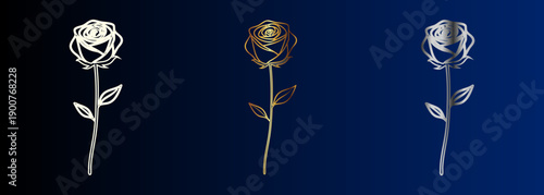 Wallpaper Mural Three Metal Roses Simple Design Torontodigital.ca