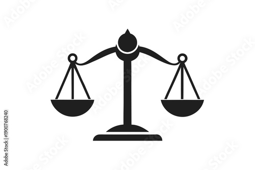 A golden 3d scales of justice icon stands as a legal symbol of equality and balance for a lawyer or judge to weigh evidence and measure truth in a court of law