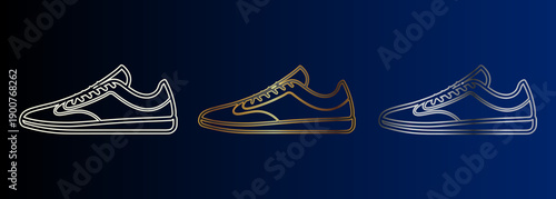 Modern Sneaker Outline Design