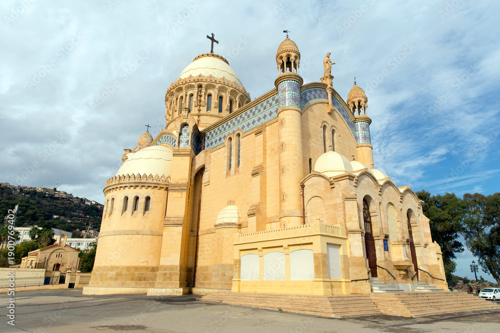 Obraz premium View of Basilica of Our Lady of Africa in Algiers, Algeria. Algeria