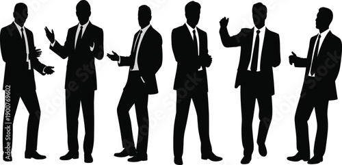 Collection Of Business Professionals Silhouettes Featuring Male And Female Executives Standing Walking And Gesturing For Corporate Success Teamwork Communication Career Growth &Modern Office Lifestyle