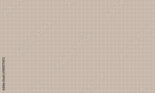 素朴な手書きのラフなチェック柄シームレスパターン（ベージュ）