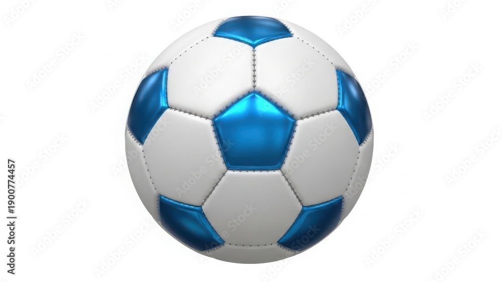 Fototapeta premium Blue and white soccer ball
