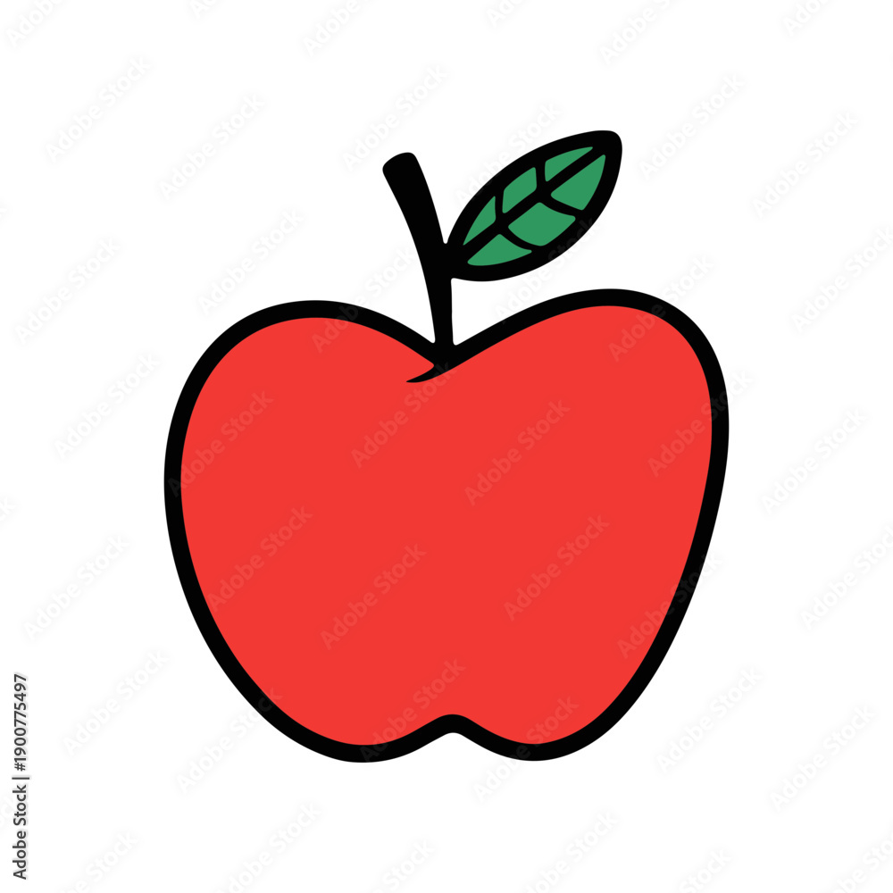 Fototapeta premium Red Apple Fruit Illustration