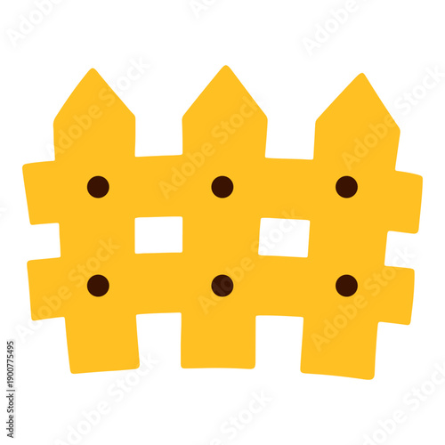 Yellow Garden Fence Illustration