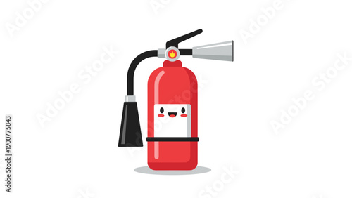 Red cartoon fire extinguisher.