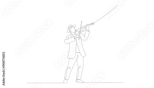Continuous line drawing of businessman pulling rope, vector illustration for marketing or presentation, isolated on transparent background, png