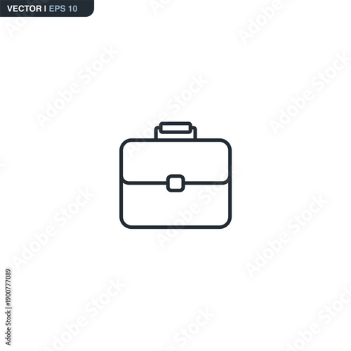 Business briefcase, linear style sign for mobile concept and web design