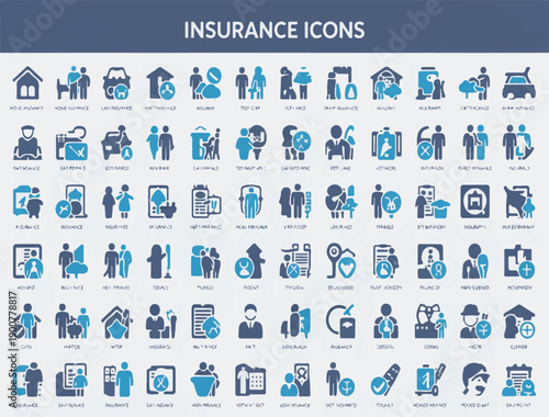 A set of insurance icons