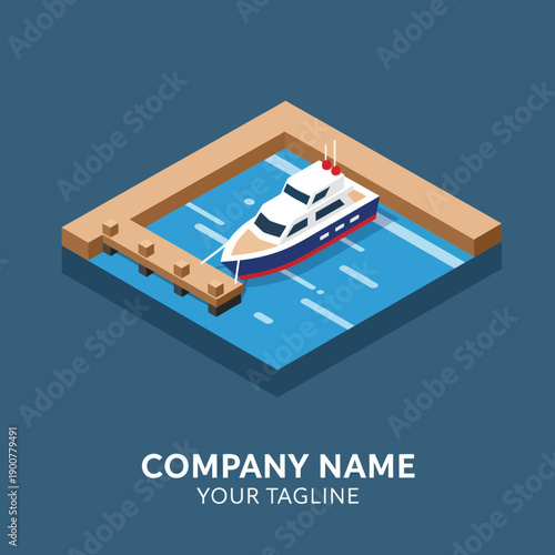 Isometric Illustration of a Luxury Yacht.