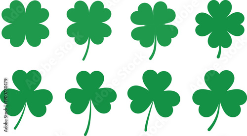 St Patrick's Day Shamrock Clover Icon Set