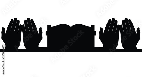 Child in Prayer Leaving Mosque Silhouette