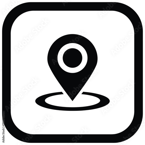 Black map pin icon on for location or navigation purposes in digital design