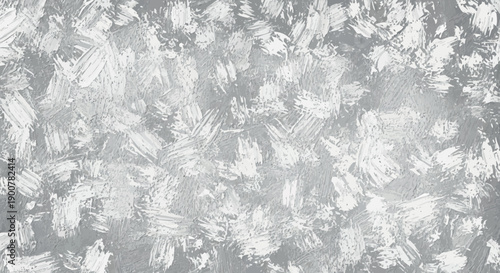 Abstract grey and white textured painting with visible brushstrokes