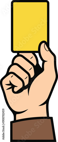 Hand Holding Warning Card for Environmental Awareness, Earth Day Climate Action and Protest Vector Illustration