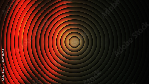 Concentric red and black circular wave pattern with glowing center circles waves
