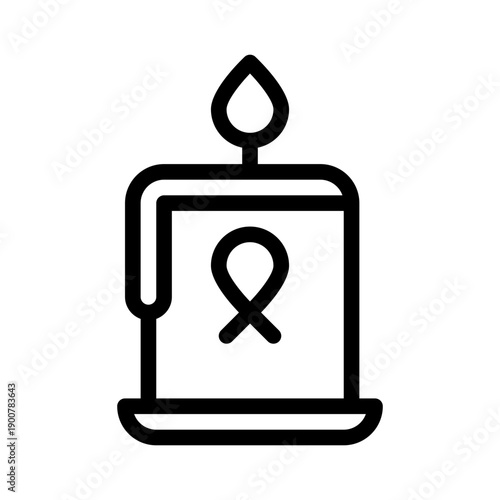 memorial candle line icon