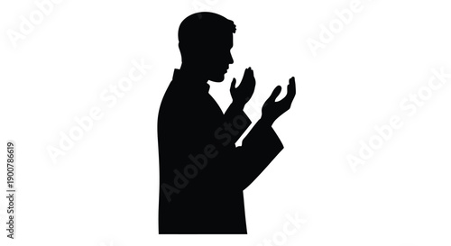 Man in Prayer Silhouette Wall Art