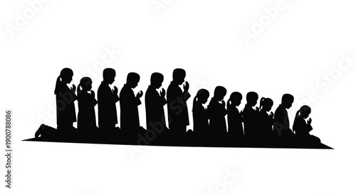 Ramadan Frame Silhouette of Worshipper Leaving Mosque