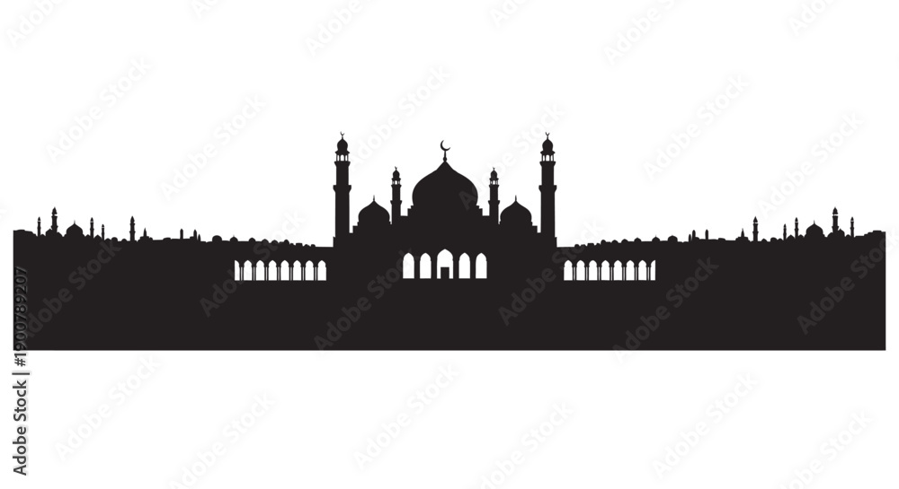 Obraz premium Ramadan Mosque Silhouette Decoration Element