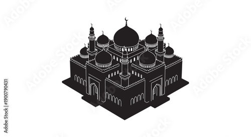 Fotografie Ramadan Pattern Silhouette of Ending Salam