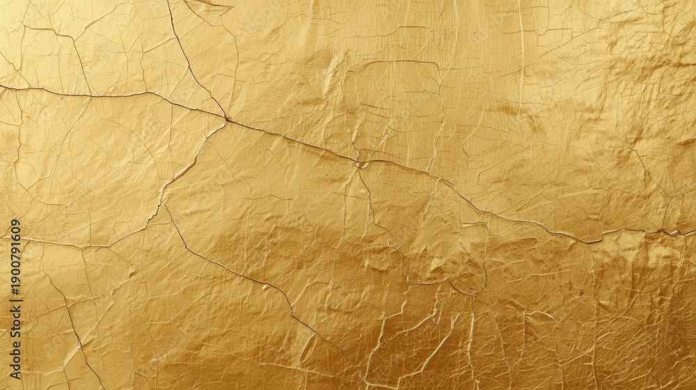 Fototapeta premium Gold leaf texture with subtle cracks and imperfections, adding a touch of antique luxury