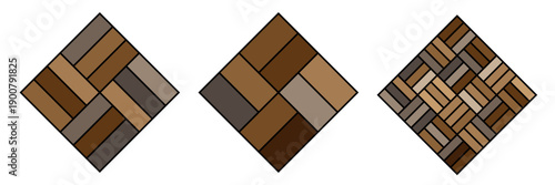 Wood parquet icon, floor tile background