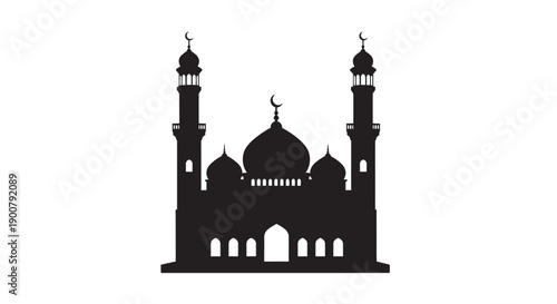 Ramadan Prayer Silhouette Greeting Card Design