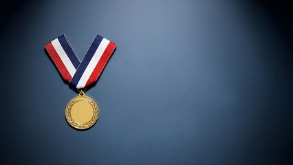 Memorial day tribute with patriotic medal and ribbon