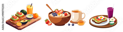 Vibrant healthy breakfast assortment