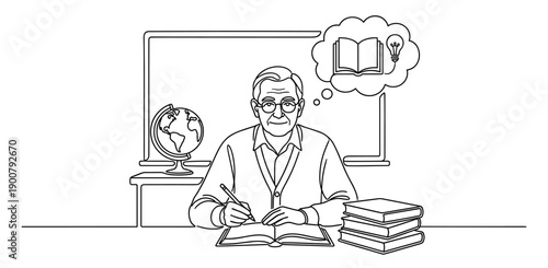 Lifelong learning and education concept with senior academic