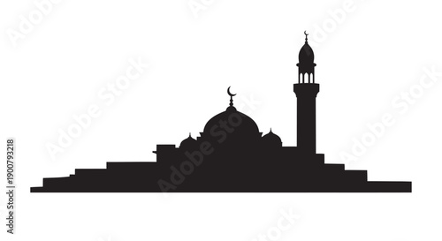 Ramadan Village Mosque Silhouette Sticker