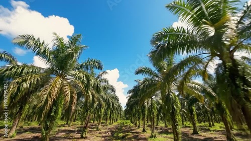 Wallpaper Mural An endless plantation of tall palm trees under a bright blue sky Torontodigital.ca