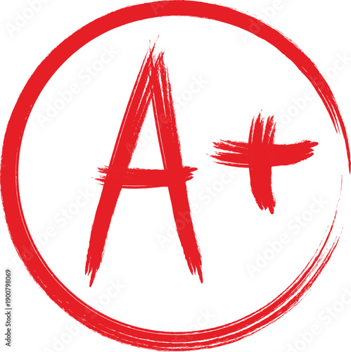 Photos Grade Result A Plus Brush Stroke Vector