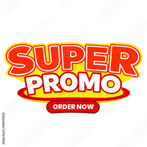 Cartoon Style Super Promo Text Decoration for Marketing Campaign Element