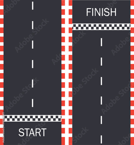 Start Finish Racing Track Marking Car Racing Road