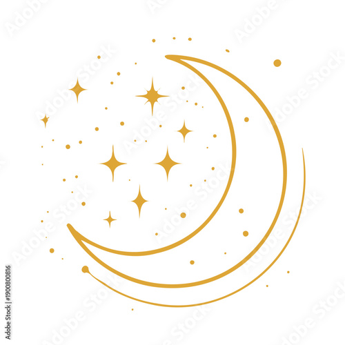 Księżyc i gwiazdy dekoracja tatuaż