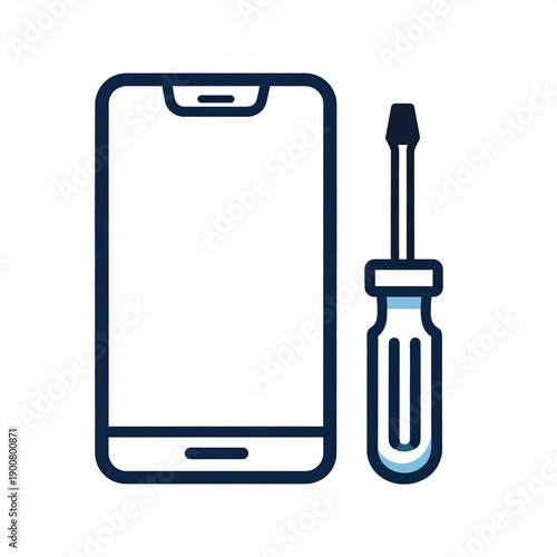 Naprawa serwis telefonów - ikona smartfon i śrubokręt