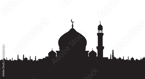 Ramadan Emblem Silhouette of Sujood and Quran