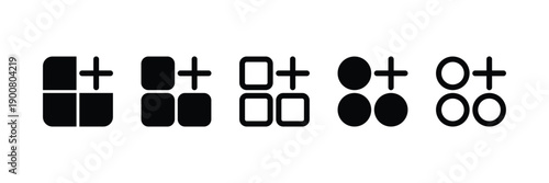 Set of Apps add icon collection different style.