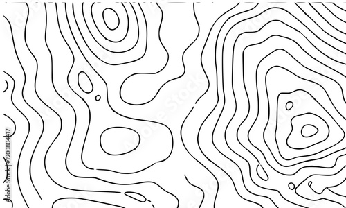Topographic contour lines with elevation levels and terrain curves, detailed cartography map pattern perfect for geographic survey, hiking trail and navigation designs