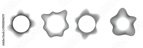 Set of Circle lines icon collection. Different Circle Sound wave line symbol.