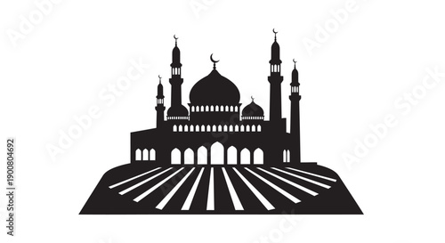 Ramadan Mosque Silhouette at Dusk