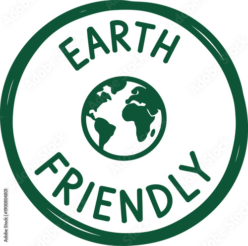 Eco Friendly Earth Badge Icon for Sustainable Products and Green Packaging Labels