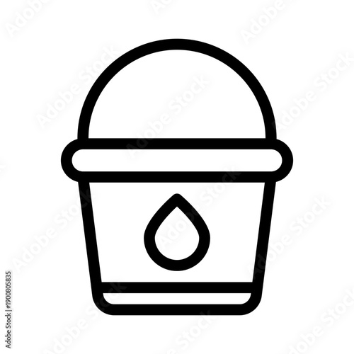empty bucket line icon
