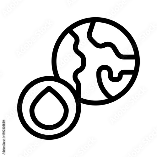 global water crisis line icon